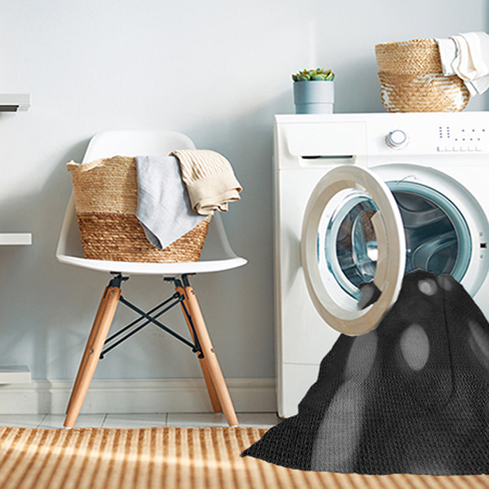 Machine Washable Transitional Midnight Gray Rug in a Washing Machine, wshpat150gry