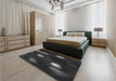 Patterned Midnight Gray Rug in a Bedroom, pat150gry