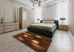 Patterned Mahogany Brown Rug in a Bedroom, pat150org