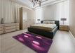 Patterned Purple Lily Purple Rug in a Bedroom, pat150pur