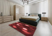 Patterned Dark Red Rug in a Bedroom, pat150rd