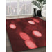 Patterned Dark Red Rug in Family Room, pat150rd