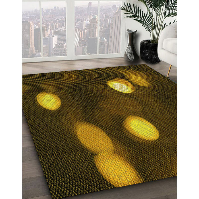 Patterned Black Brown Rug in Family Room, pat150yw