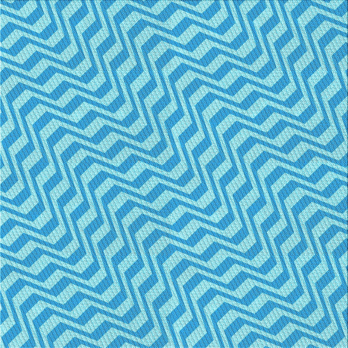 Round Patterned Deep Sky Blue Rug, pat1500lblu