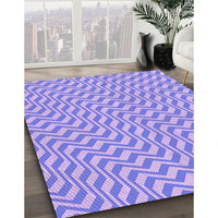 Patterned Light Slate Blue Rug, pat1500pur