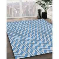 Patterned Light Blue Novelty Rug, pat1500