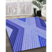 Patterned Denim Blue Rug in Family Room, pat1501blu