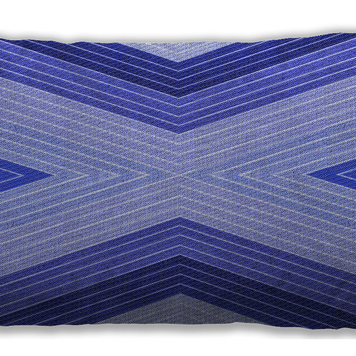 Patterned Rectangular Denim Blue Lumbar Throw Pillow, 13 inch by 19 inch, lbpat1501blu