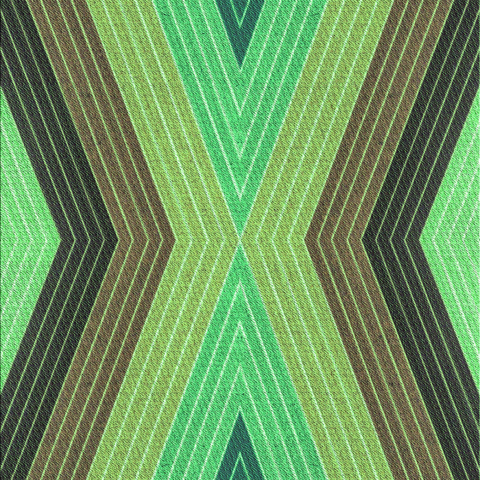 Machine Washable Transitional Green Rug, wshpat1501grn