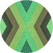 Square Patterned Green Rug, pat1501grn