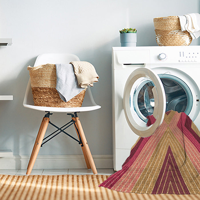 Machine Washable Transitional Crimson Red Rug in a Washing Machine, wshpat1501org