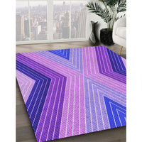 Patterned Purple Plum Purple Rug, pat1501pur