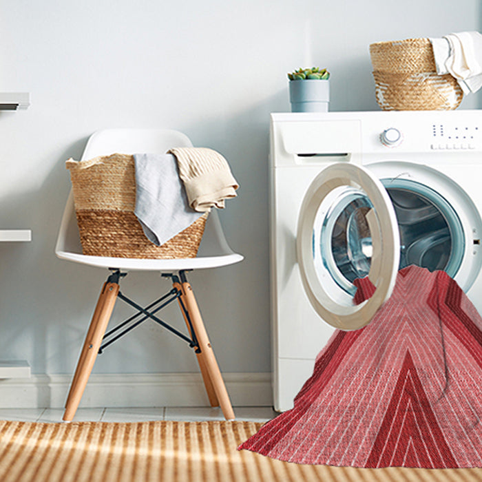 Machine Washable Transitional Red Rug in a Washing Machine, wshpat1501rd