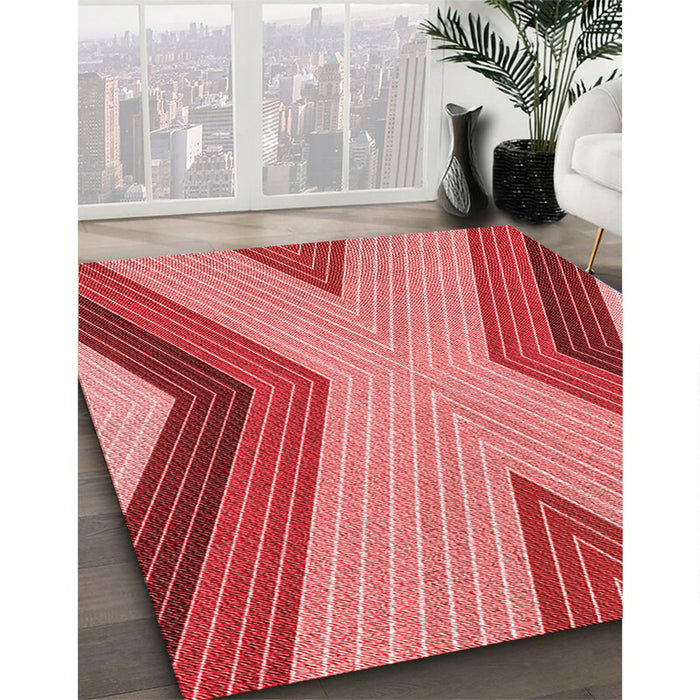 Machine Washable Transitional Red Rug in a Family Room, wshpat1501rd