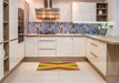 Patterned Red Rug in a Kitchen, pat1501yw