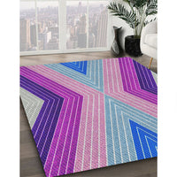 Patterned Dark Orchid Purple Novelty Rug, pat1501