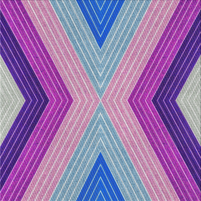 Square Patterned Dark Orchid Purple Novelty Rug, pat1501