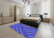 Patterned Light Slate Blue Rug in a Bedroom, pat1502blu