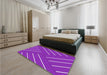 Patterned Neon Purple Rug in a Bedroom, pat1502pur