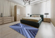 Patterned Blue Rug in a Bedroom, pat1503blu