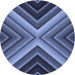 Square Patterned Blue Rug, pat1503blu