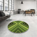 Round Patterned Pistachio Green Rug in a Office, pat1503brn