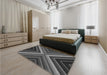 Patterned Gray Rug in a Bedroom, pat1503gry