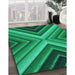 Machine Washable Transitional Spring Green Rug in a Family Room, wshpat1503lblu