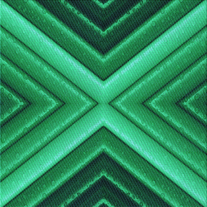 Round Patterned Spring Green Rug, pat1503lblu
