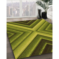 Patterned Pistachio Green Rug, pat1503org