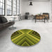 Round Patterned Pistachio Green Rug in a Office, pat1503org