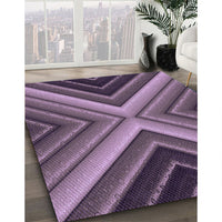 Patterned Plum Purple Rug, pat1503pur