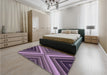 Patterned Plum Purple Rug in a Bedroom, pat1503pur