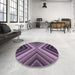 Round Patterned Plum Purple Rug in a Office, pat1503pur