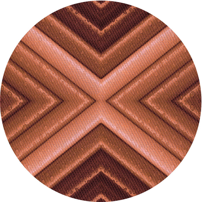 Square Patterned Bright Orange Rug, pat1503rd