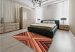 Patterned Bright Orange Rug in a Bedroom, pat1503rd