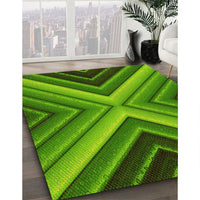 Patterned Green Rug, pat1503yw