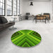 Round Patterned Green Rug in a Office, pat1503yw