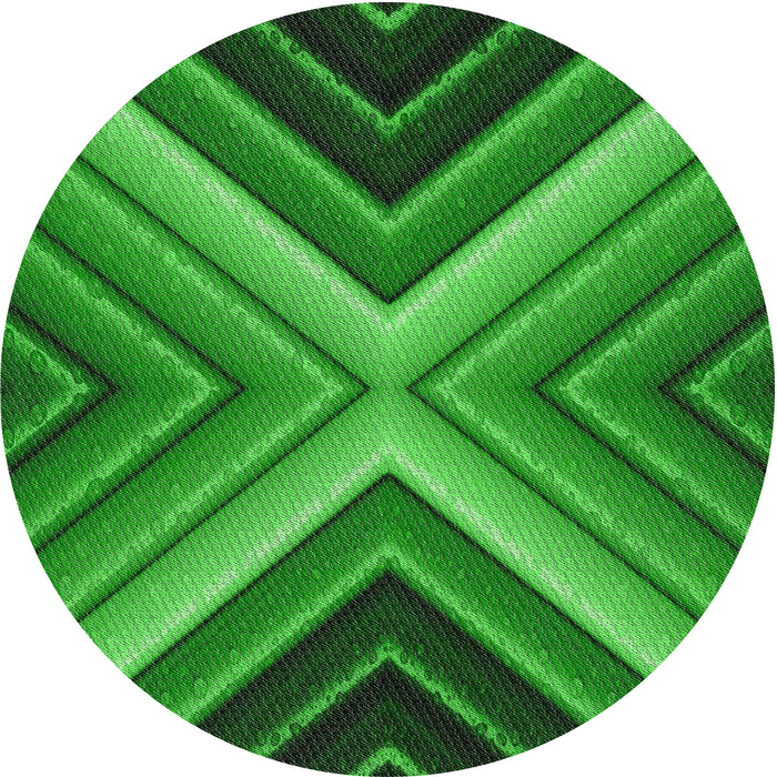 Sideview of Patterned Neon Green Novelty Rug, pat1503