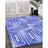 Patterned Blue Rug, pat1504blu