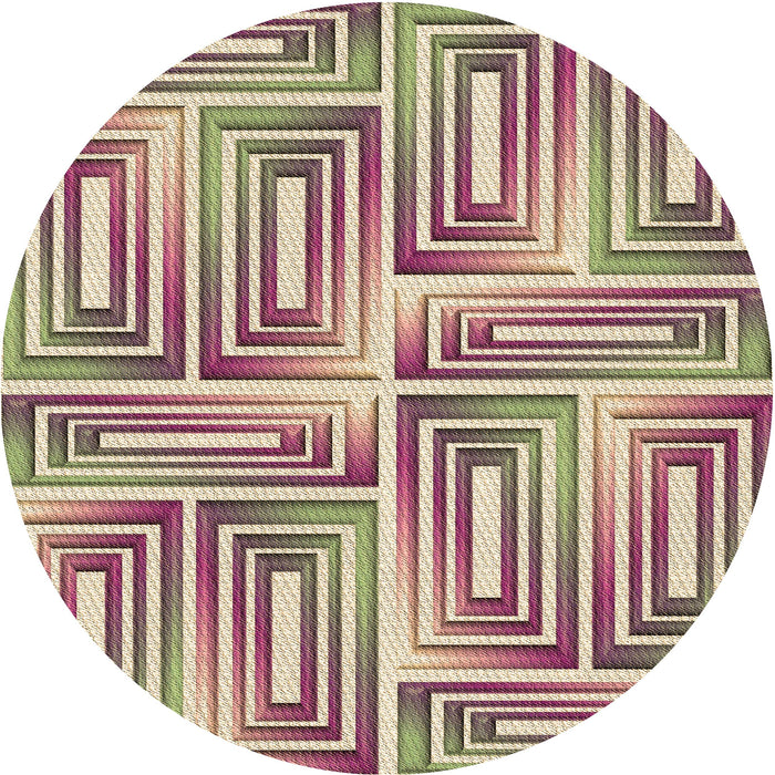 Square Patterned Cherry Red Rug, pat1504brn
