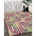 Machine Washable Transitional Cherry Red Rug in a Family Room, wshpat1504brn