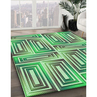 Patterned Green Rug, pat1504grn