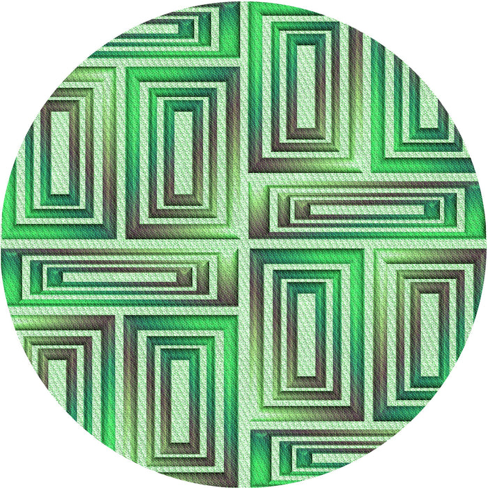 Square Patterned Green Rug, pat1504grn