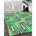 Machine Washable Transitional Green Rug in a Family Room, wshpat1504grn