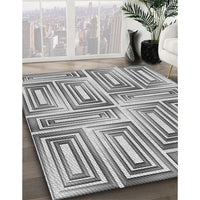 Patterned Platinum Silver Gray Rug, pat1504gry