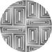 Square Patterned Platinum Silver Gray Rug, pat1504gry