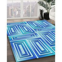 Patterned Blue Rug, pat1504lblu