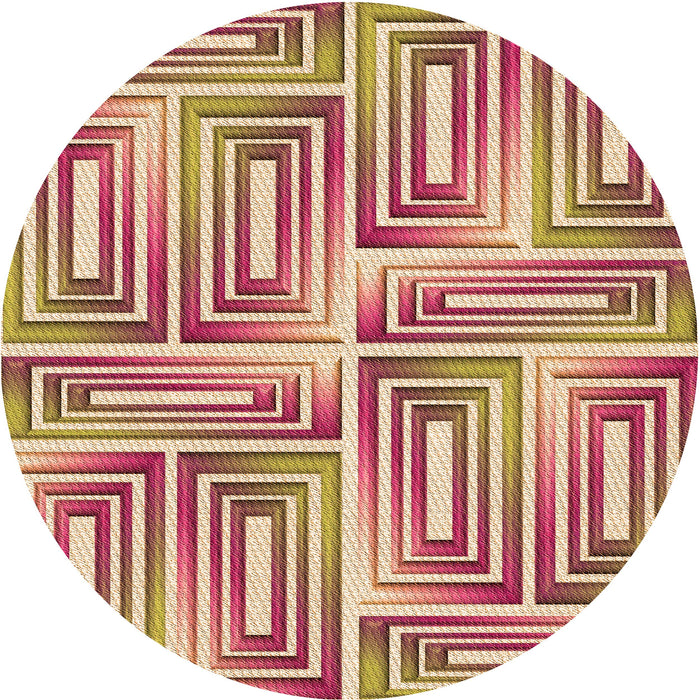 Square Patterned Red Rug, pat1504org