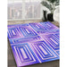 Patterned Mauve Purple Rug in Family Room, pat1504pur